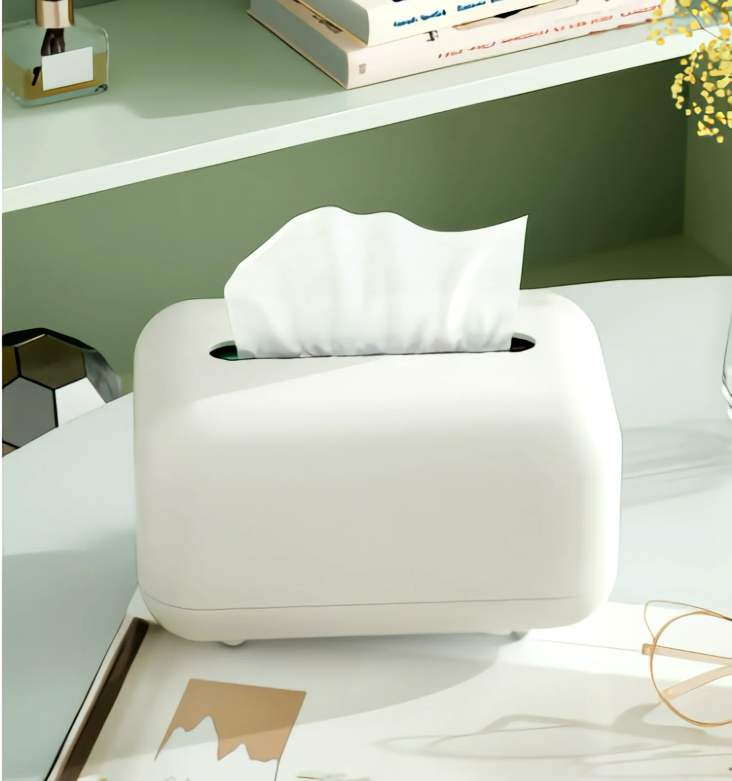 

Advanced sense tissue box living room creative light luxury high-end multi-functional tea table toilet towel extraction paper st