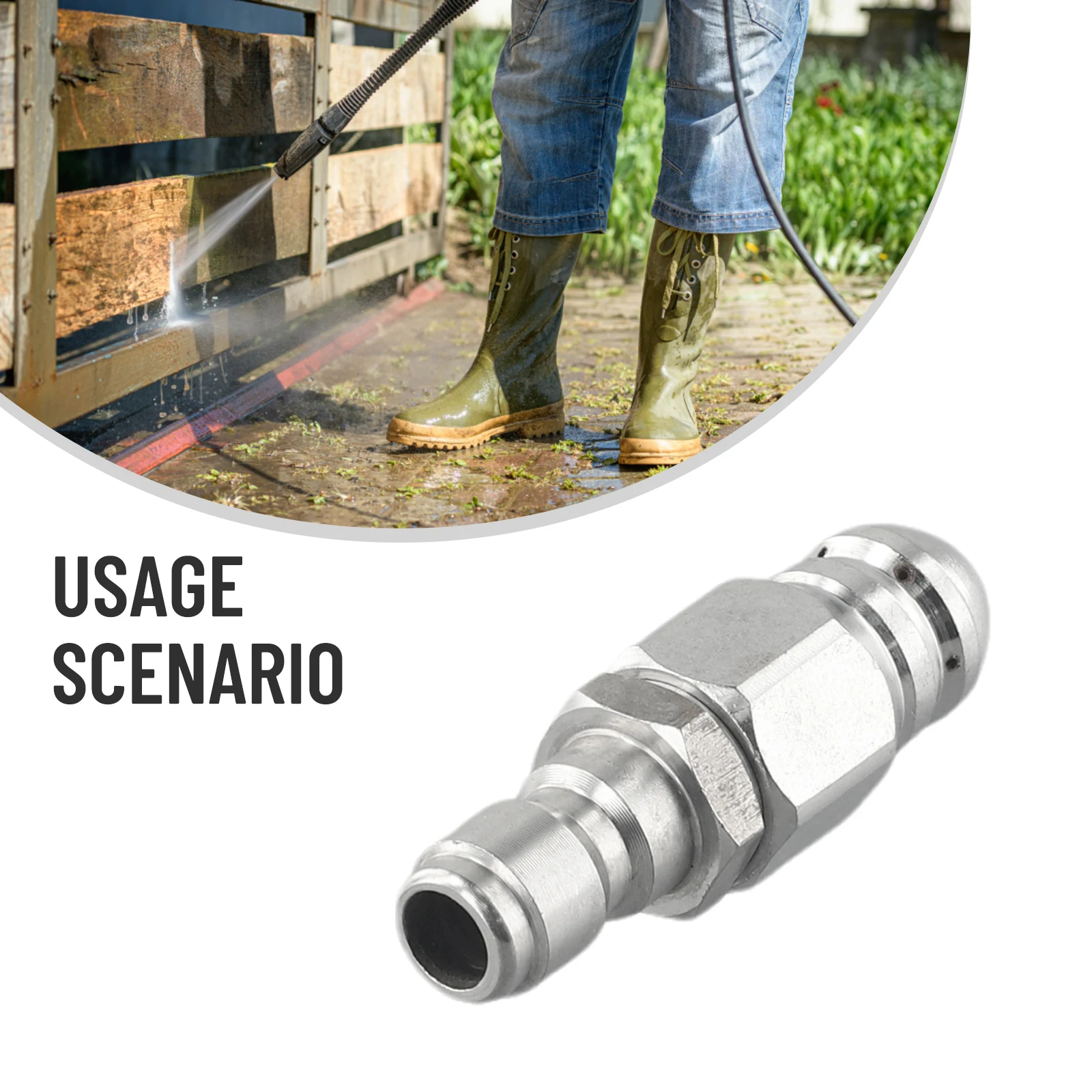 Jetter Spray Nozzle Pressure Washer Drain Sewer Cleaning Pipe 1/4inch Quick Plug Hose Nozzle 1 Front 6 Back Stainless Steel
Jetter Spray Nozzle Pressure Washer Drain Sewer Cleaning Pipe 1/4inch Quick Plug Hose Nozzle 1 Front 6 Back Stainless Steel