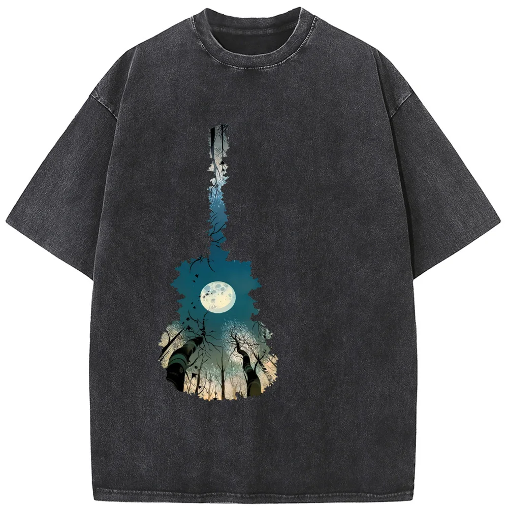 Men's Forest Guitar Music Short-Sleeved Washed T-Shirt 230g Cotton Vintage Bleached Tshirt Tops Casual Loose Bleach T shirt
Men's Forest Guitar Music Short-Sleeved Washed T-Shirt 230g Cotton Vintage Bleached Tshirt Tops Casual Loose Bleach T shirt