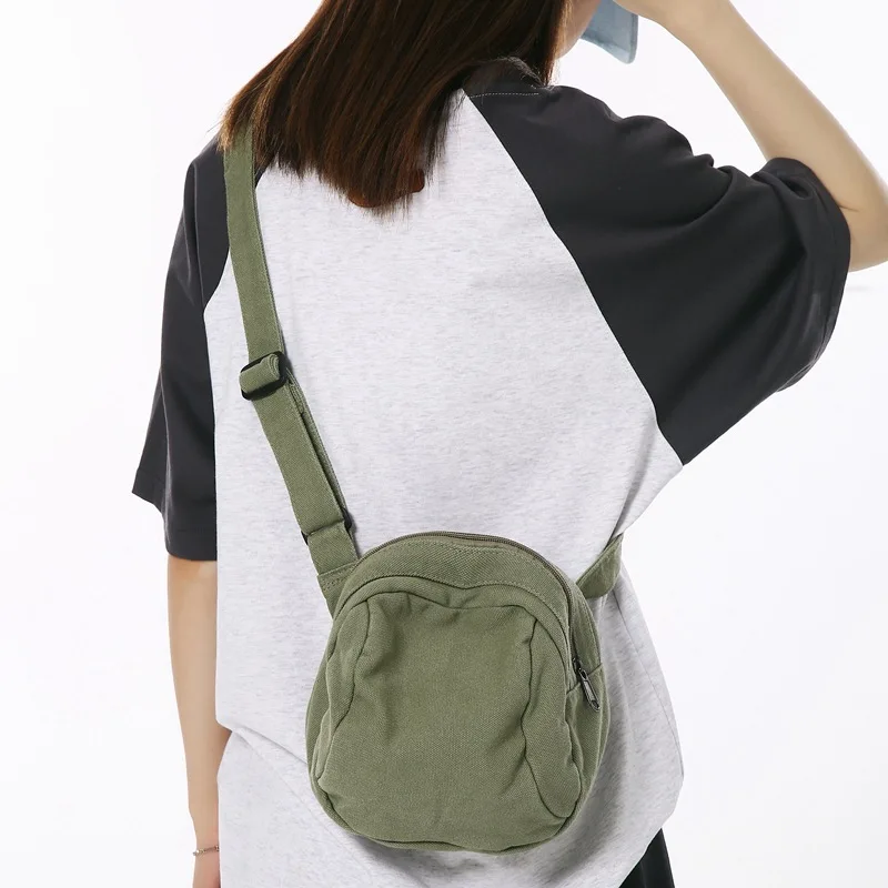

Washable Canvas Bag Retro Casual Shoulder Bag Fashionable Shell Bag Student Crossbody Abe Mobile Phone Bag Small Bag