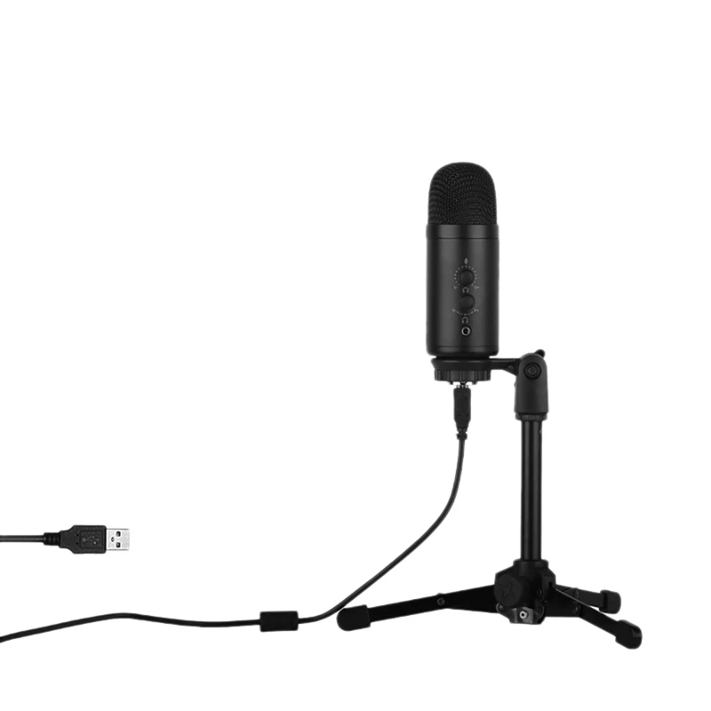 

Конденсаторный USB-микрофон с регулятором громкости и разъемом для наушников 3,5 мм