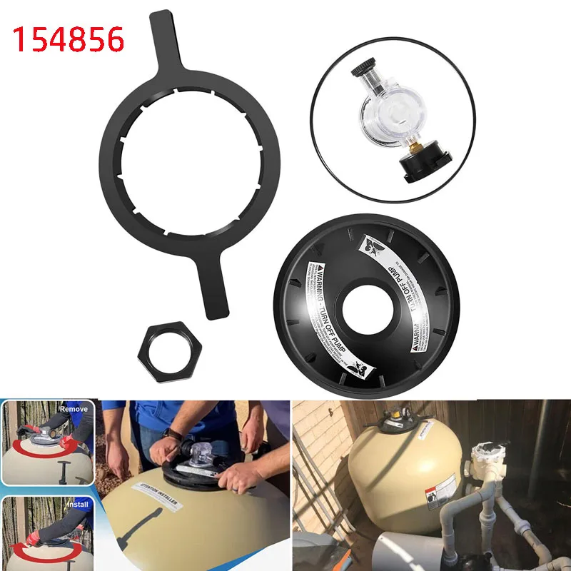 154856 8-1/2" Black Buttress Thread Closure Replacement Kit Fit for Triton Pool and Spa Filter R100, TR140, TR100C, TR140C Etc
154856 8-1/2" Black Buttress Thread Closure Replacement Kit Fit for Triton Pool and Spa Filter R100, TR140, TR100C, TR140C Etc