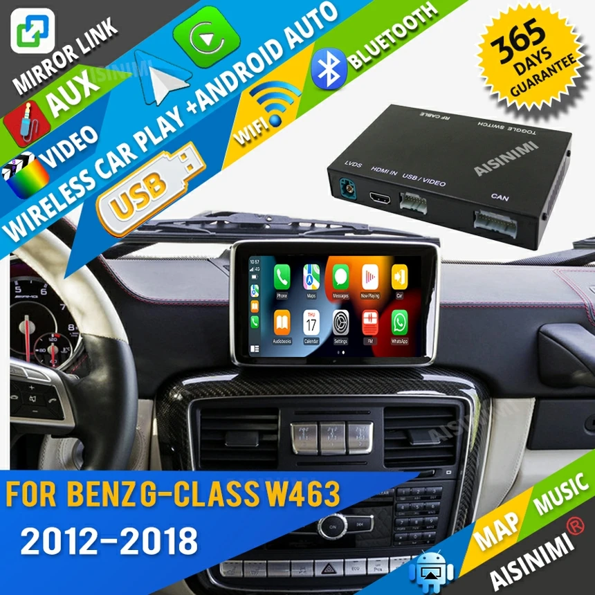AISINIMI Wireless Apple Carplay For Benz G-Class W463 2012-2018 G63 G65 AMG G500 G 63 Android Auto Module Air play Mirror Link
AISINIMI Wireless Apple Carplay For Benz G-Class W463 2012-2018 G63 G65 AMG G500 G 63 Android Auto Module Air play Mirror Link