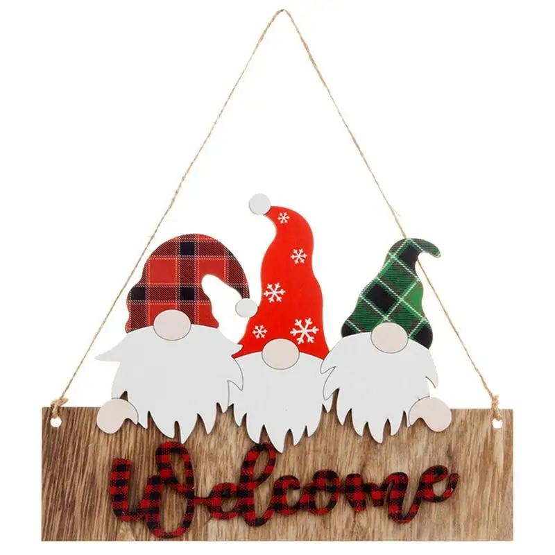 

Gnome Christmas Decorations Christmas Gnome Ornaments Signboard Christmas Front Door Solid Wood Create A Christmas Mood For Door