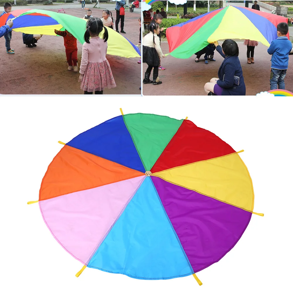 Funny Outdoor Sports Game 2M Diameter Outdoor Umbrella Parachute Toy Jump-Sack Ballute Play Game Mat Toy Kids Gift
Funny Outdoor Sports Game 2M Diameter Outdoor Umbrella Parachute Toy Jump-Sack Ballute Play Game Mat Toy Kids Gift