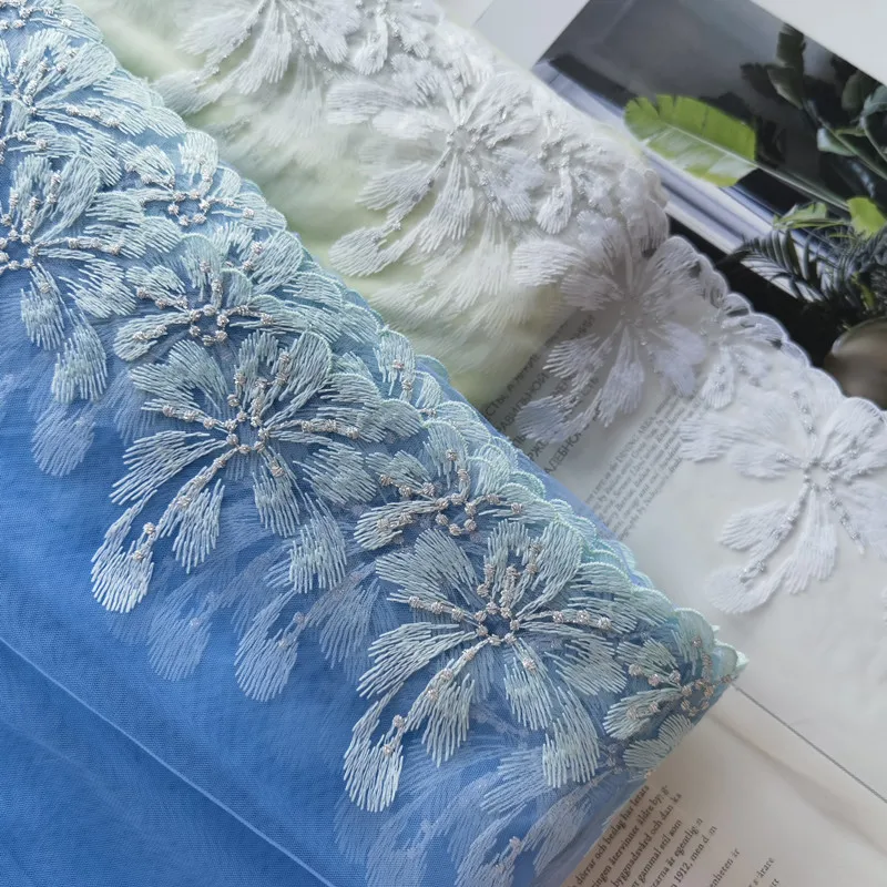 16Yards Blue Yellow Soft Mesh Embroidered Flower Tulle Lace Fabric for Fringed Trim Party Even Dress Bra Sewing Accessories
16Yards Blue Yellow Soft Mesh Embroidered Flower Tulle Lace Fabric for Fringed Trim Party Even Dress Bra Sewing Accessories