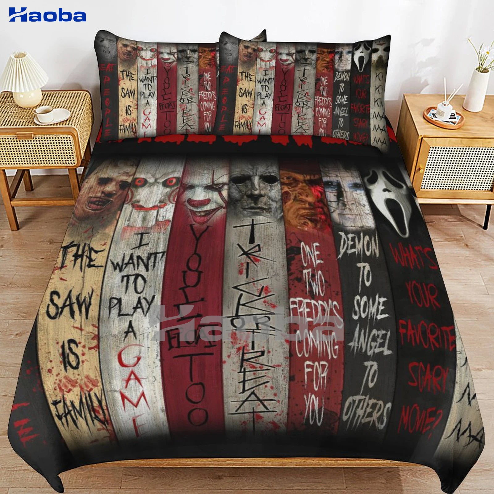 Horror Movie Quotes Order Print Three Piece Bedding Set Children or Adults for Beds Quilt Covers Birthday Gifts for Women Men
Horror Movie Quotes Order Print Three Piece Bedding Set Children or Adults for Beds Quilt Covers Birthday Gifts for Women Men