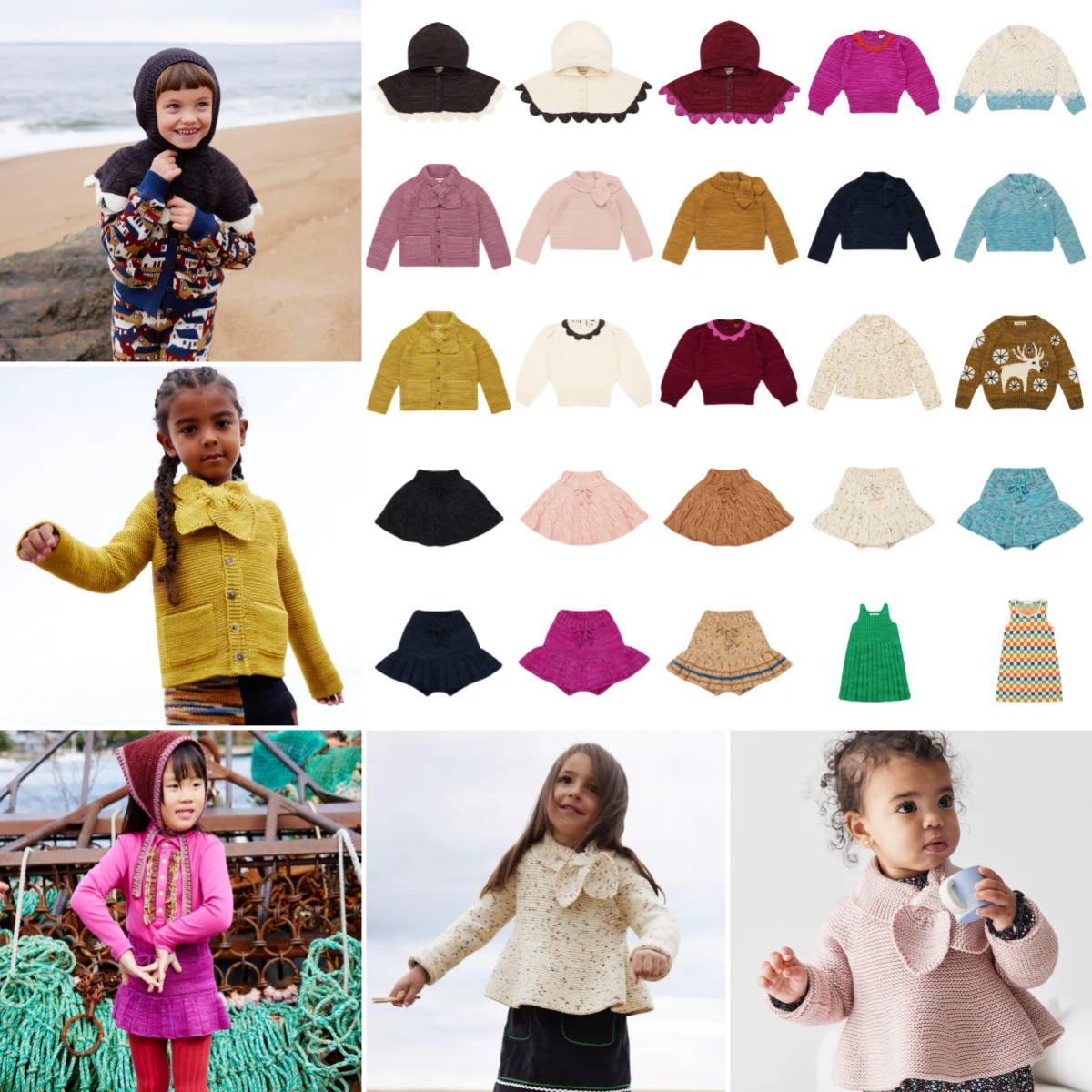 

Misha Puff Girls Ellie Pullover Boys Cardigan Knit Sweater Hooded Shawl Children's Tops Kids Winter Baby Clothes Girl's Skirt