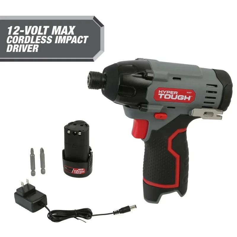 Hyper Tough 12V Max* Lithium-Ion Cordless Impact Driver with 1.5Ah Battery and Charger, Model 99307
Hyper Tough 12V Max* Lithium-Ion Cordless Impact Driver with 1.5Ah Battery and Charger, Model 99307