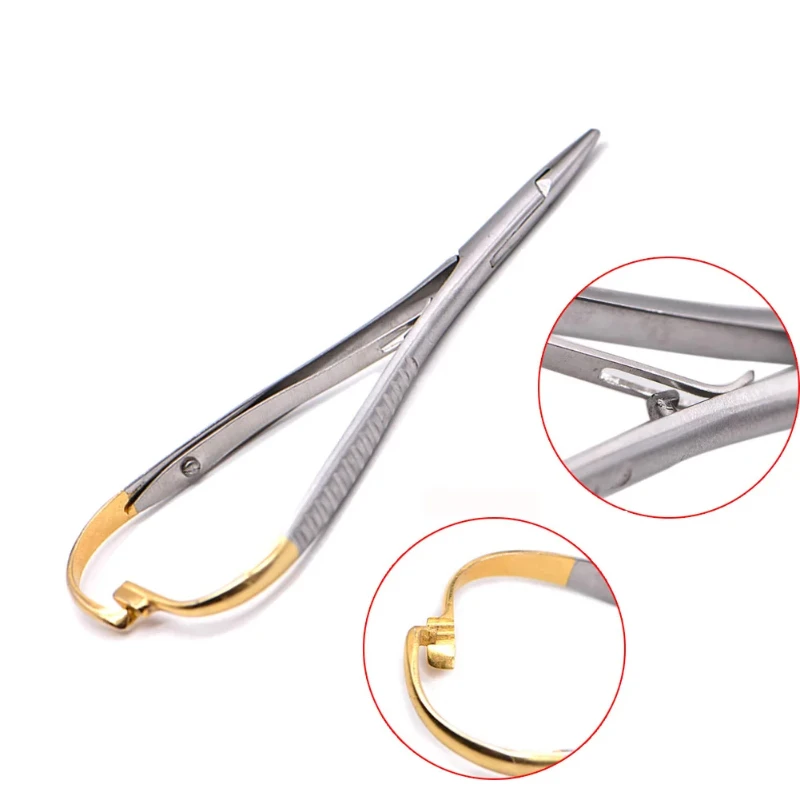 Practical Dental Stainless Steel Tweezers Needle Holder Orthodontic Plier with Gold Handle Dental Surgical Tools Instruments
Practical Dental Stainless Steel Tweezers Needle Holder Orthodontic Plier with Gold Handle Dental Surgical Tools Instruments