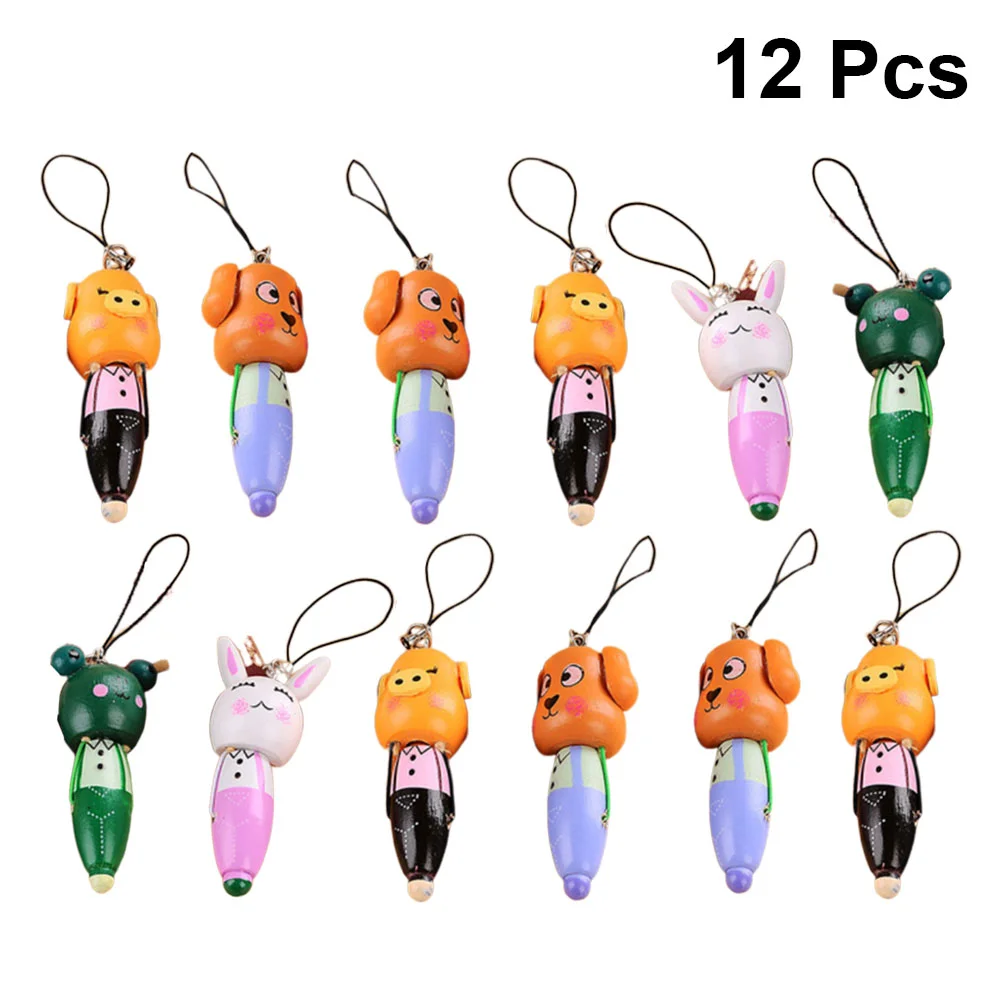 12pcs Cartoon Ballpoint Pens Wooden Ball Pens Stationery Accsessories Hanging Pendant for Kids Random Pattern and Color
12pcs Cartoon Ballpoint Pens Wooden Ball Pens Stationery Accsessories Hanging Pendant for Kids Random Pattern and Color