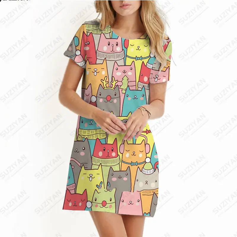 Fashion Summer Print Women's Elegant Short Sleeve Animal 3D Print Loose A-line Dress Retro Casual Round Neck Temperament Dress
Fashion Summer Print Women's Elegant Short Sleeve Animal 3D Print Loose A-line Dress Retro Casual Round Neck Temperament Dress