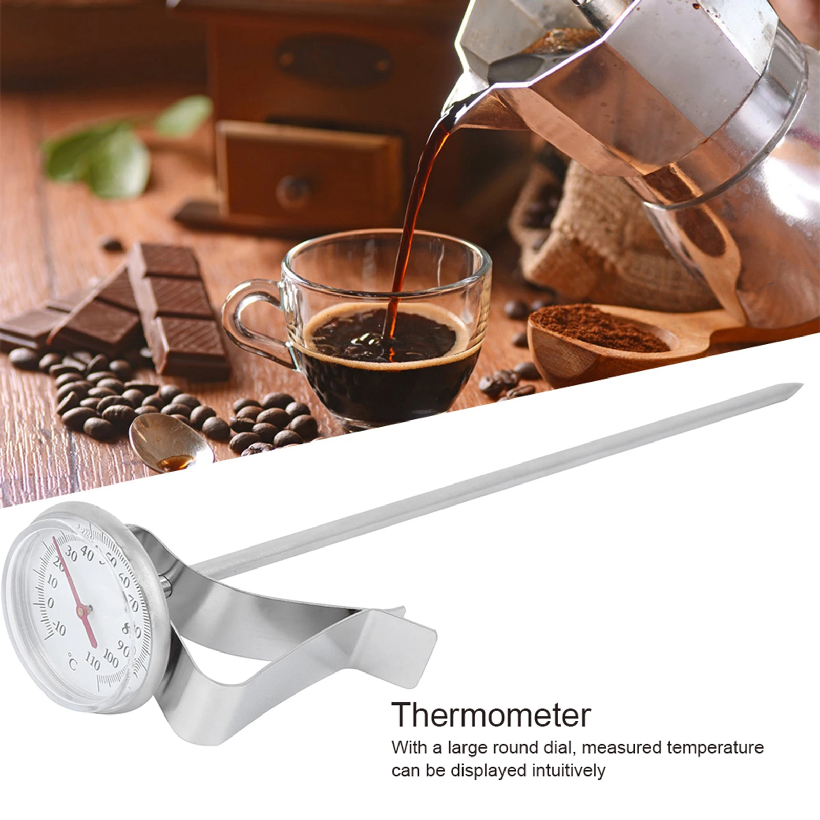 Adjustable Hanging Coffee Foaming Thermometer Temperature Gauge with Clip Kitchen Tools Hanging Thermometer Cooking Thermometer
Adjustable Hanging Coffee Foaming Thermometer Temperature Gauge with Clip Kitchen Tools Hanging Thermometer Cooking Thermometer