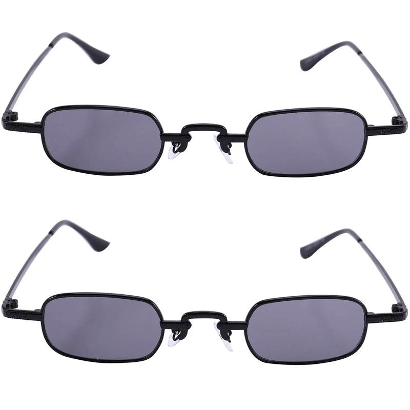 2X Retro Punk Glasses Clear Square Sunglasses Female Retro Sunglasses Men Metal Frame-Black & Black Gray
2X Retro Punk Glasses Clear Square Sunglasses Female Retro Sunglasses Men Metal Frame-Black & Black Gray