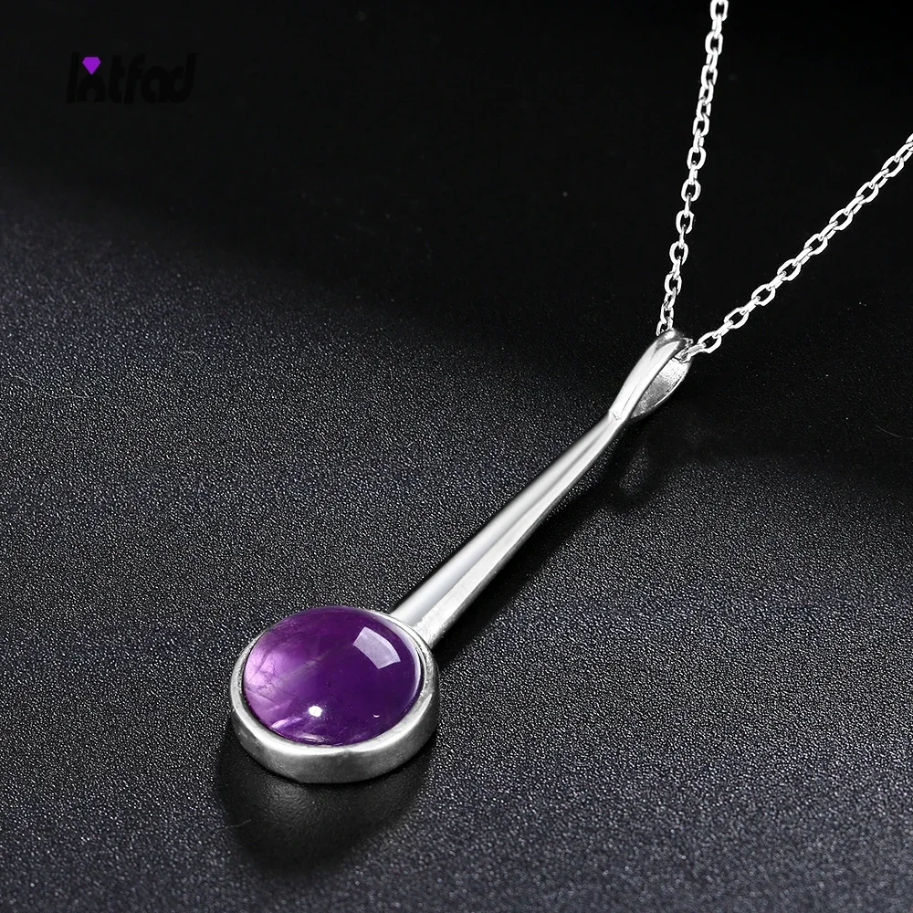 S925 Sterling Silver Pendant Necklace Large Round 10MM Amethyst Geometric Necklace Engagement Party Gift
S925 Sterling Silver Pendant Necklace Large Round 10MM Amethyst Geometric Necklace Engagement Party Gift