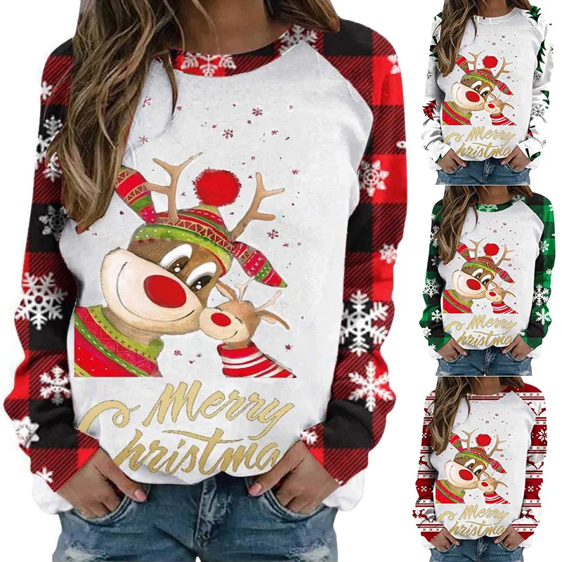 Christmas Animal Elks Hoodies Reindeer Long Sleeve Printed Sweatshirts Crew Neck Pullover Autumn Loose Tees for Women Ladies
Christmas Animal Elks Hoodies Reindeer Long Sleeve Printed Sweatshirts Crew Neck Pullover Autumn Loose Tees for Women Ladies