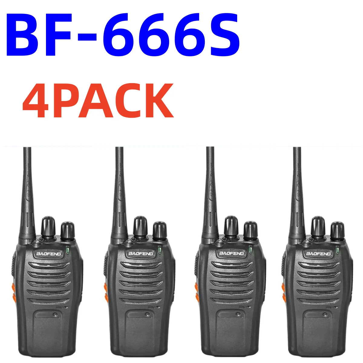 

4PACK baofeng BF-666S Walkie Talkie Portable Radio 5W 16CH UHF 400-470MHz Comunicador Transmitter Transceiver with earpiece