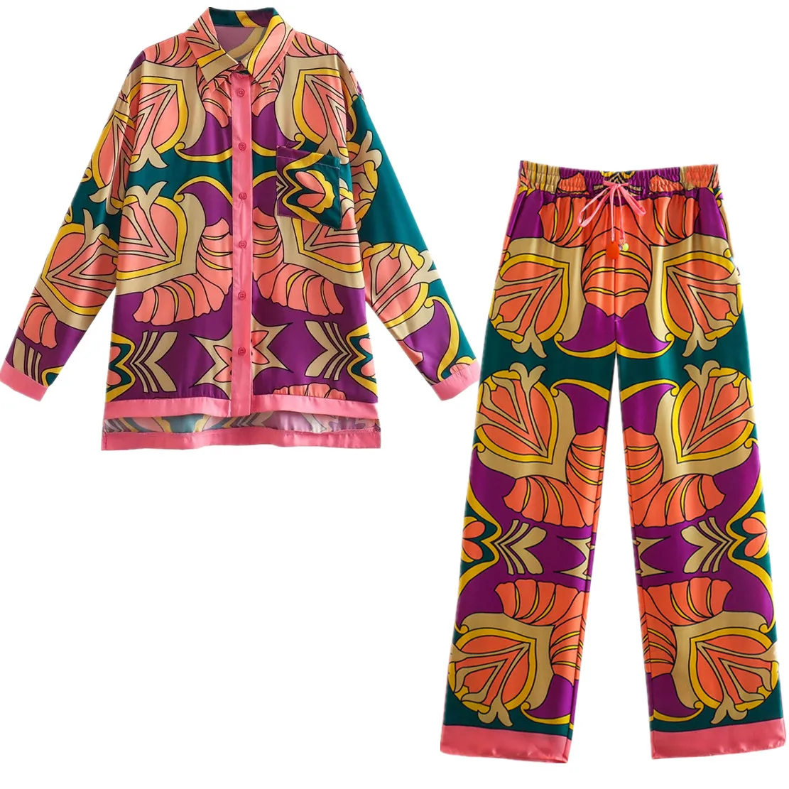 Maxdutti 2023 And Casual Straight Pants Women Indie Folk Vintage Tropical Print Fashion Blouse Two Pieces Sets
Maxdutti 2023 And Casual Straight Pants Women Indie Folk Vintage Tropical Print Fashion Blouse Two Pieces Sets