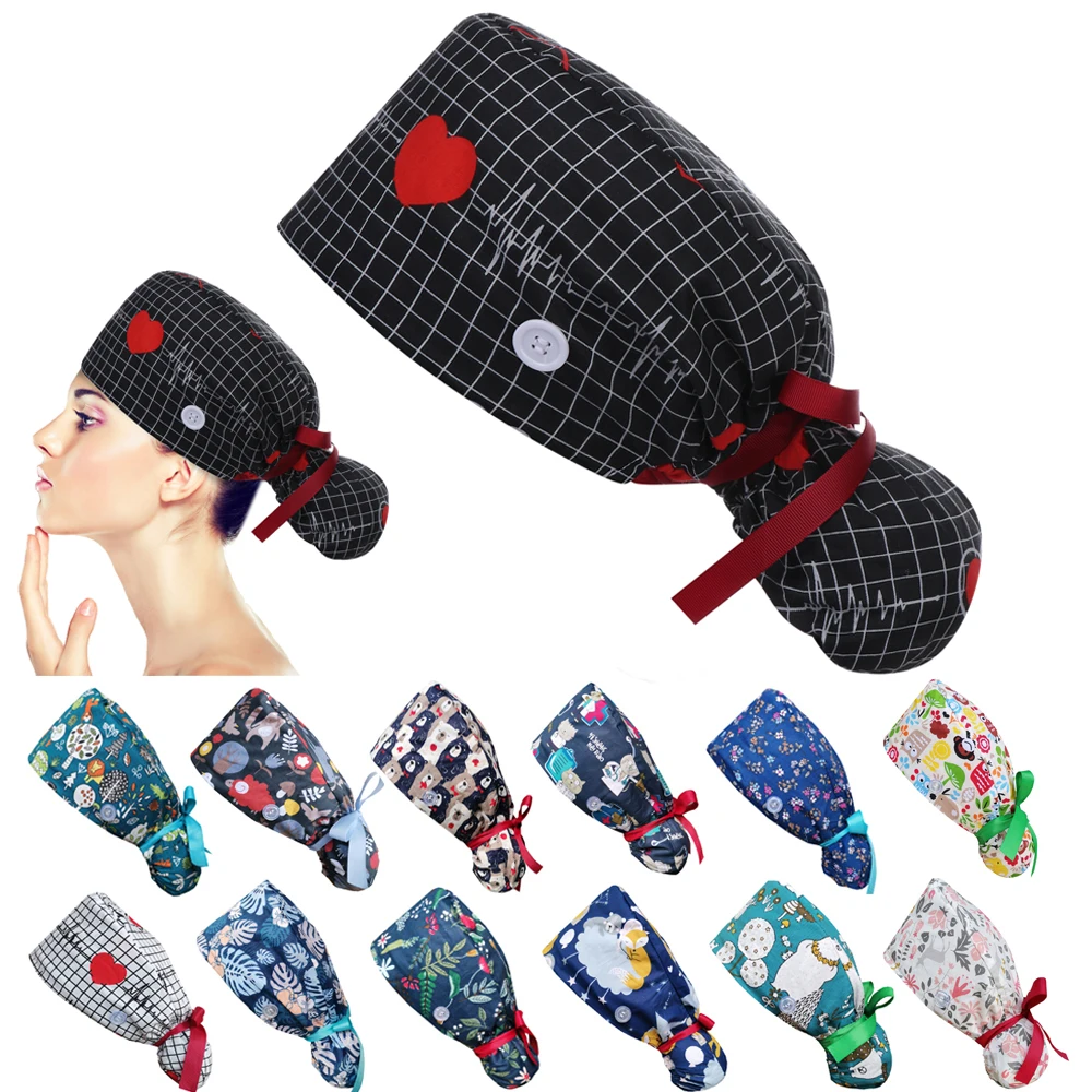 One Size Tie Back Hats Adjustable Ponytail Holder Working Cap Working Hat Long Hair Cap With Button
One Size Tie Back Hats Adjustable Ponytail Holder Working Cap Working Hat Long Hair Cap With Button