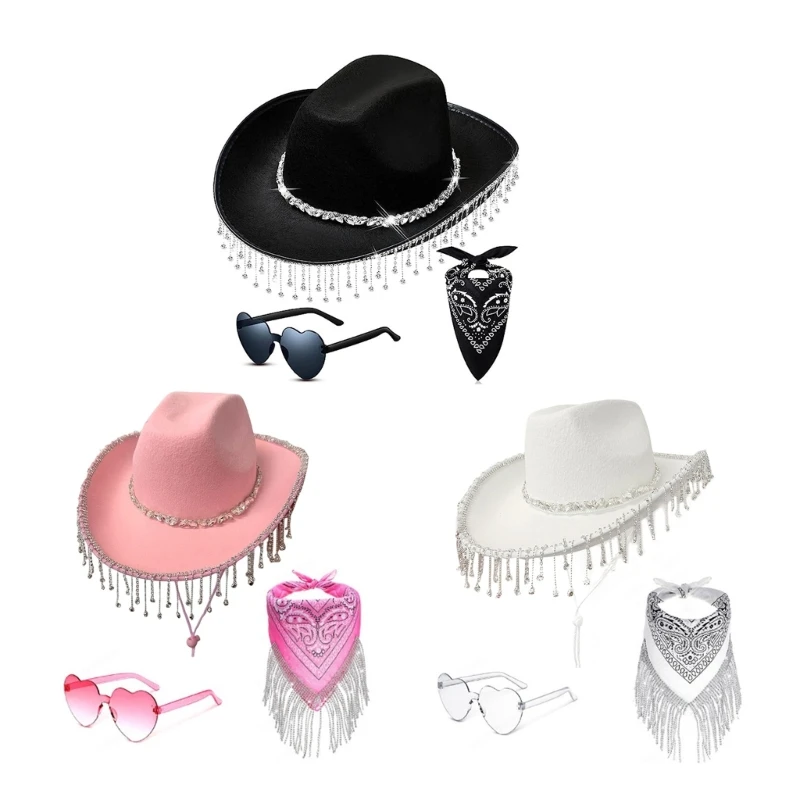 New Fringed Cowgirl Costume Set for Bachelorette Party Cowboy Hat Bandanas Bridal Party Costumes Club Stage
New Fringed Cowgirl Costume Set for Bachelorette Party Cowboy Hat Bandanas Bridal Party Costumes Club Stage