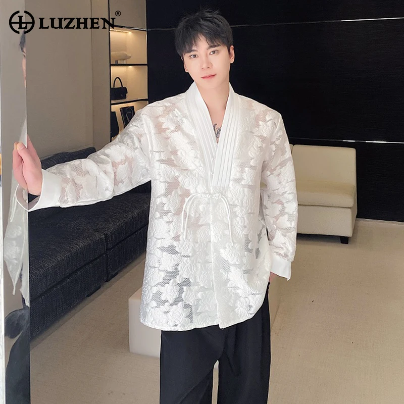 LUZHEN Personalized Hollow Out Jacquard Fabric Long Sleeve Shirts Men's 2024 New Fashion Elegant Street Loose Outerwear LZ1485
LUZHEN Personalized Hollow Out Jacquard Fabric Long Sleeve Shirts Men's 2024 New Fashion Elegant Street Loose Outerwear LZ1485