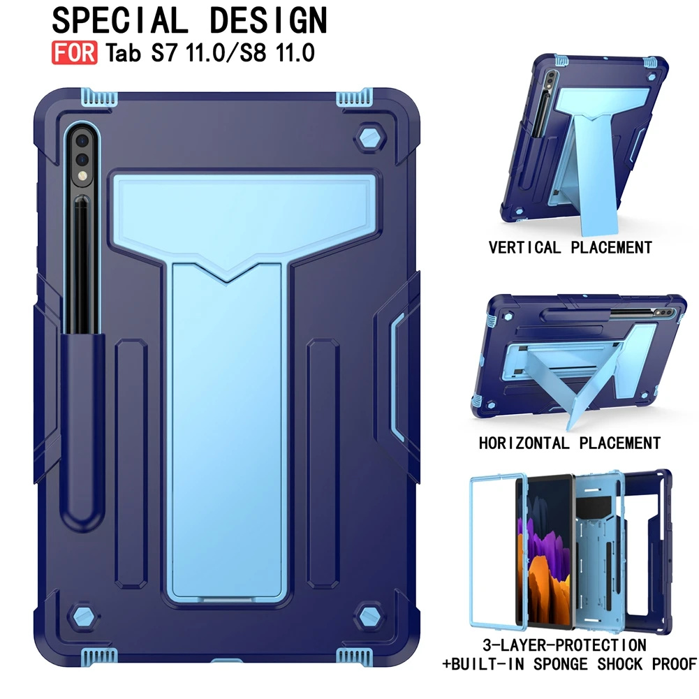 For Samsung Galaxy Tab S8 S7 Cover 11.0 Full body Heavy Shonck Proof tablets Case For SM-X700 X706 T870 T875 T876 Capas Fundas
For Samsung Galaxy Tab S8 S7 Cover 11.0 Full body Heavy Shonck Proof tablets Case For SM-X700 X706 T870 T875 T876 Capas Fundas