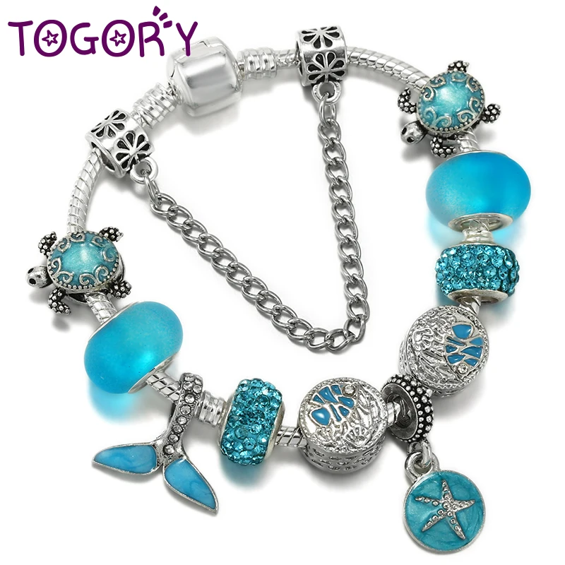Summer Ocean Blue Style Beads Pendant DIY Snake Chain Original Charm Bracelet For Women Party High Quality Jewelry Dropshipping
Summer Ocean Blue Style Beads Pendant DIY Snake Chain Original Charm Bracelet For Women Party High Quality Jewelry Dropshipping