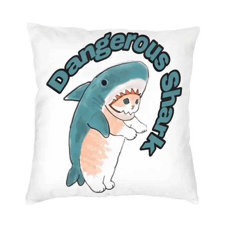 

Cat Shark Cartoon Manga Animal Cushion Covers Sofa Living Room Square Throw Pillow Cover