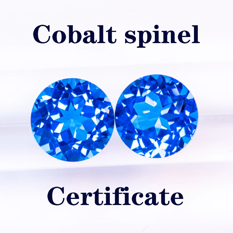 

Lab Grown Cobalt Spinel Round Shaped Extremely Shiny Quality DIY Ring Necklace Earrings Main Materials AGL Certificate