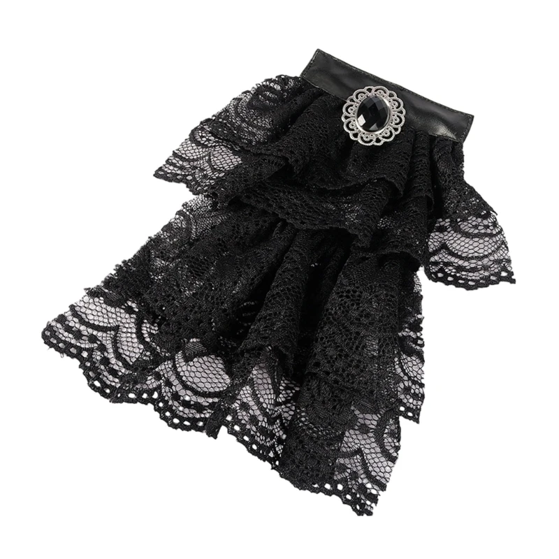 

Ladies Fake Collar Gothic Ruffled Adjustable Ruffle Corsage Victorian False Collar for Shirt Dress Decor Dropship