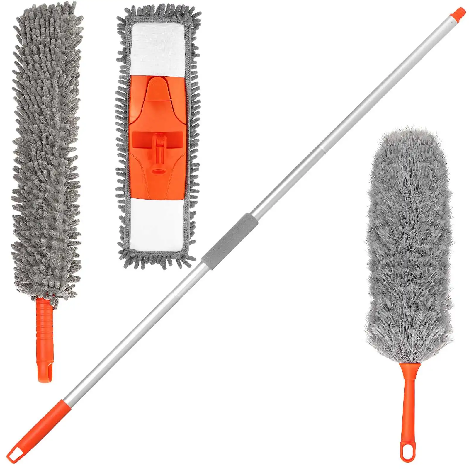 Microfiber Duster Dusting Kit with 3 Extension Pole 5.54FT Cleaning Kit with Dust Mop Flexible Duster Feather Duster for Home
Microfiber Duster Dusting Kit with 3 Extension Pole 5.54FT Cleaning Kit with Dust Mop Flexible Duster Feather Duster for Home
