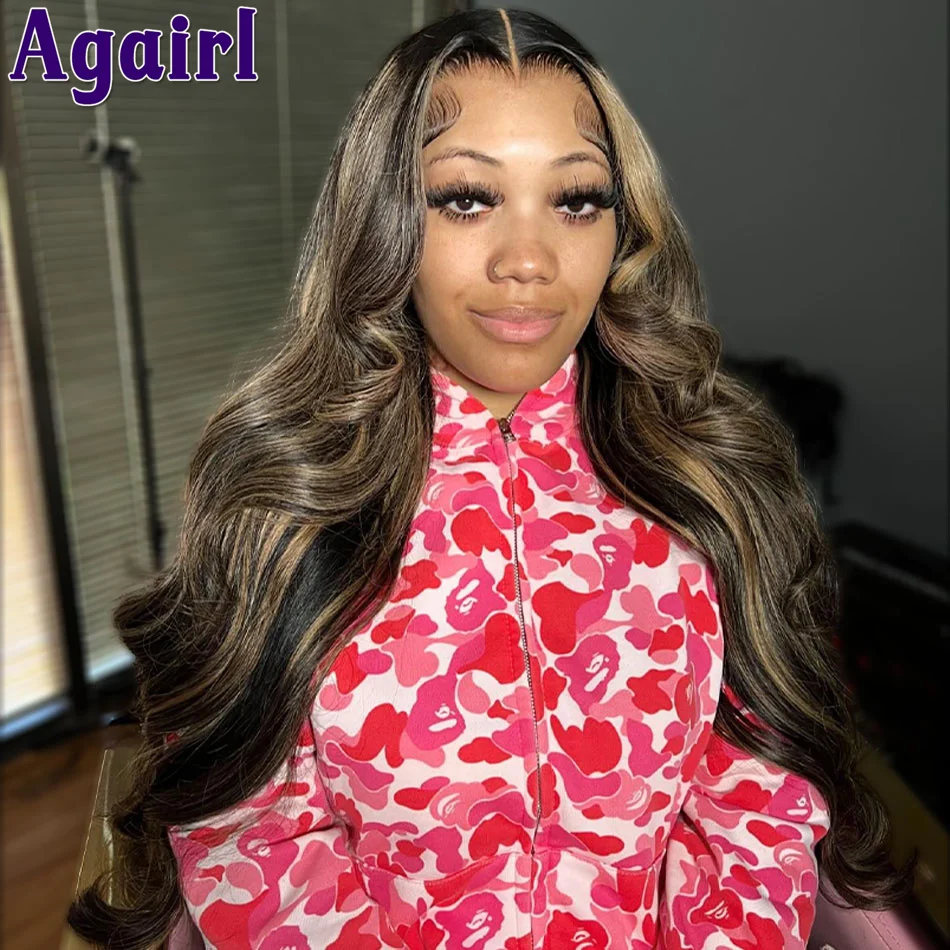 

Highlights 1B/27 Glueless 13X4 Body Wave Lace Frontal Wig 13X6 Human Hair Lace Front Wig Wear Go 5X5 Closure Lace Wigs for Women