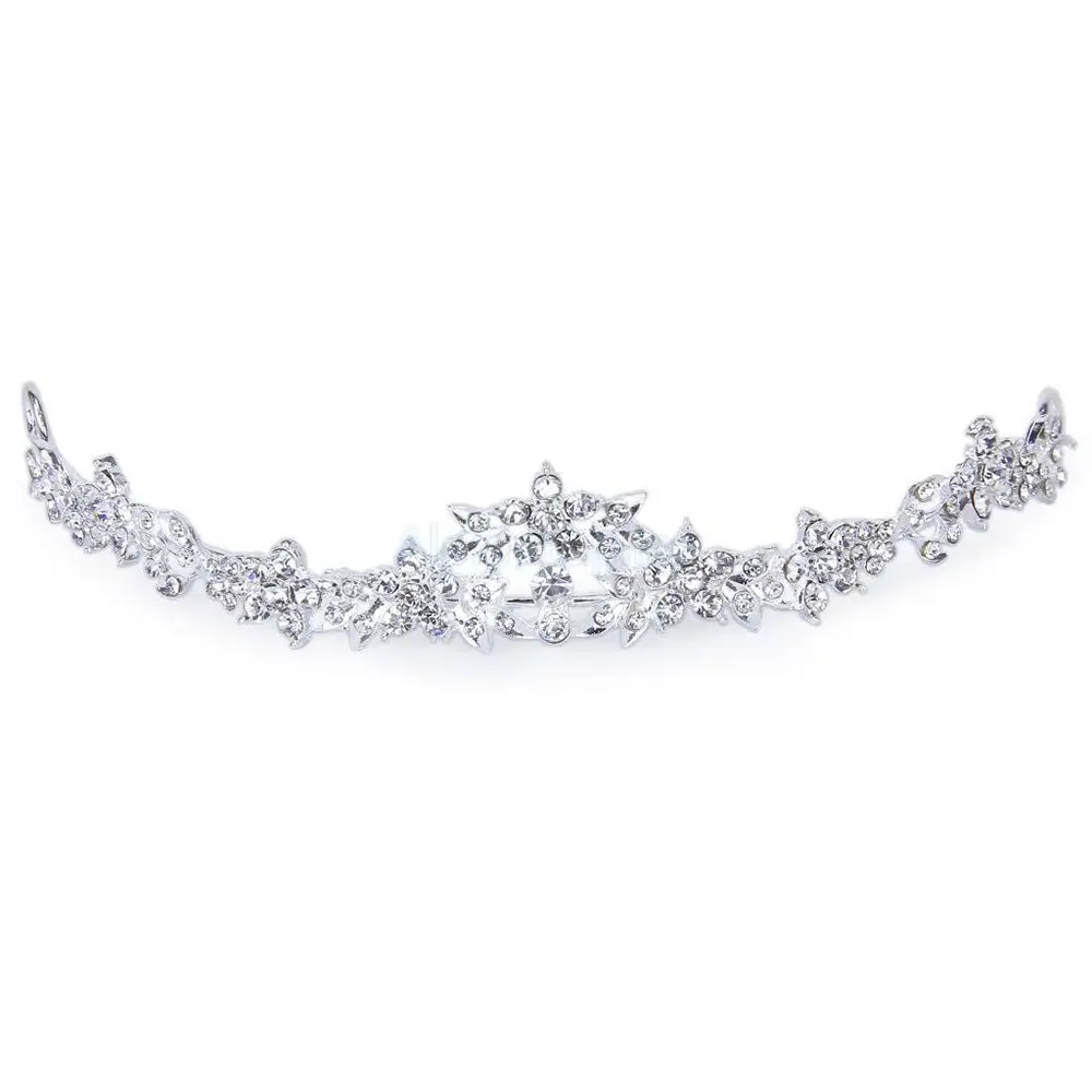 

Stunning Girl Fashion Bridesmaid Crystal Rhinestone Crown Flower Prom Wedding Tiara Headband Headpiece