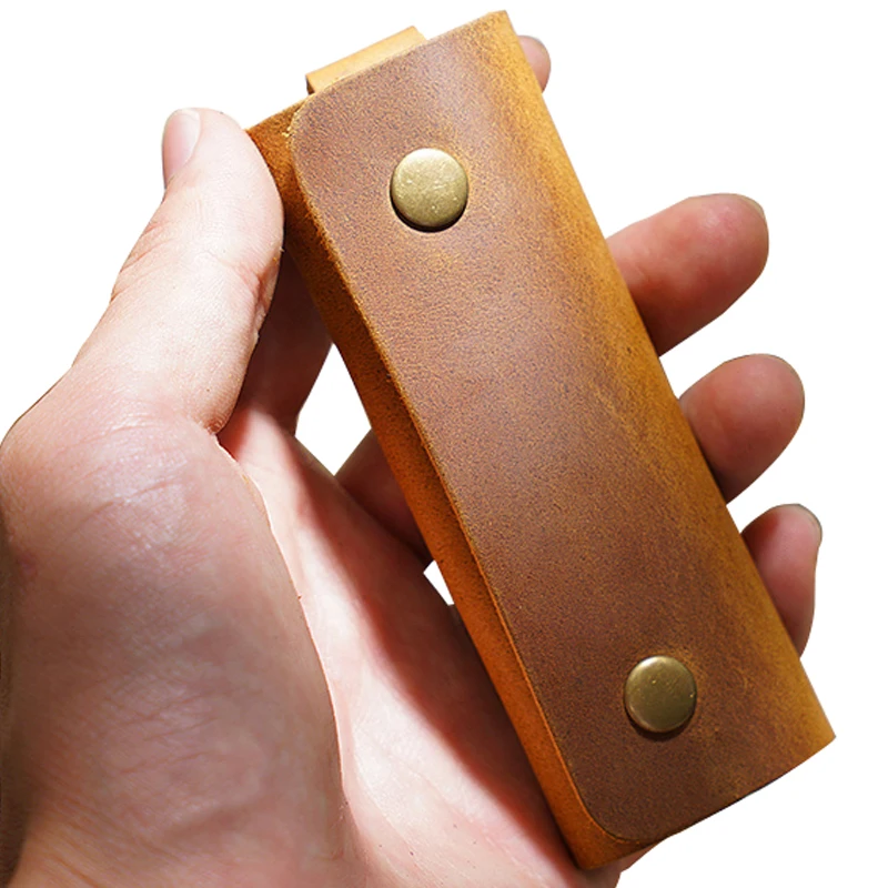 Handmade Small Snap Button Stationery Holder Cowhide Genuine Leather Portable Key Protective Storage Bag Home Office Supplies
Handmade Small Snap Button Stationery Holder Cowhide Genuine Leather Portable Key Protective Storage Bag Home Office Supplies