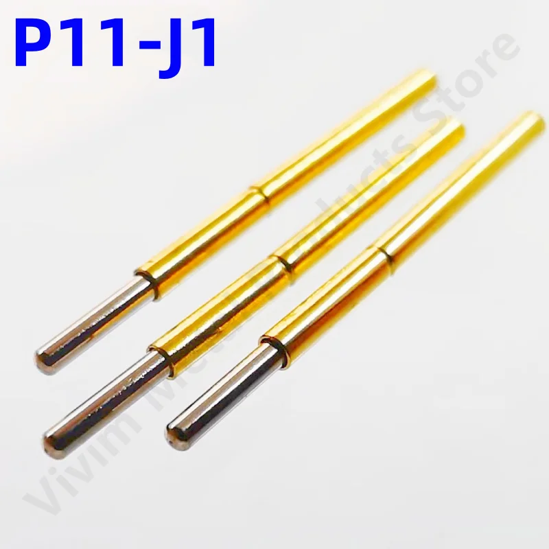 

100PCS P11-J1 Spring Test Probe Pogo Pin Test Pin Dia 1.02mm Tip Dia 0.74mm Length 24.2mm P11-J Test Tool PCB Test Round Tip