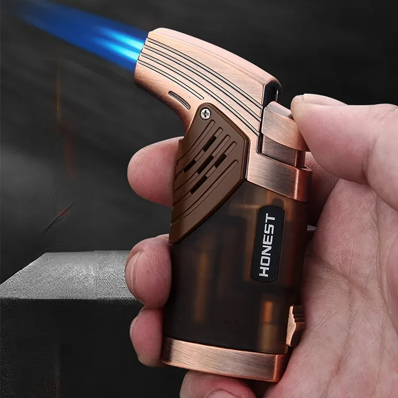 New Metal Tri Turbine Butane Gas High Firepower Blue Flame Cigar Lighter Outdoor Camping Windproof Lighter Ignition Tool
New Metal Tri Turbine Butane Gas High Firepower Blue Flame Cigar Lighter Outdoor Camping Windproof Lighter Ignition Tool