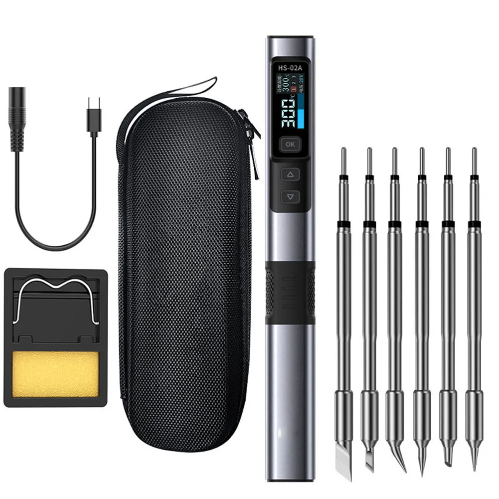 1 Set HS-02A Smart Soldering Iron 100-450°C Soldering Iron 100W Portable Repair Tool DC9-24V 100-450°C Soldering Tip Soldering
1 Set HS-02A Smart Soldering Iron 100-450°C Soldering Iron 100W Portable Repair Tool DC9-24V 100-450°C Soldering Tip Soldering