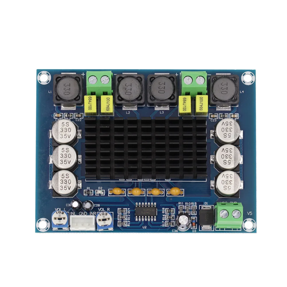 

Digital Power Amplifiers Board TPA3116D2 Audio Amplification Module 120*2W Digital Power Amplifiers Board 92*68*16 (mm)