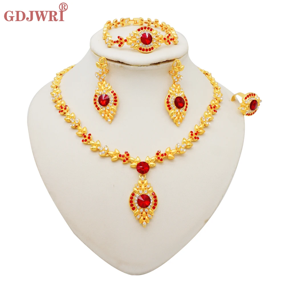 Luxury Gold Color Double Layered Necklace Jewelry Sets For Women African Water Drop Crystal Jewellery Indian Set Gifts 39 Mallzona Sfbccfb29ffca4a87b6a166b61789191eZ Luxury Gold Color Double Layered Necklace Jewelry Sets For Women African Water Drop Crystal Jewellery Indian Set Gifts Mallzona