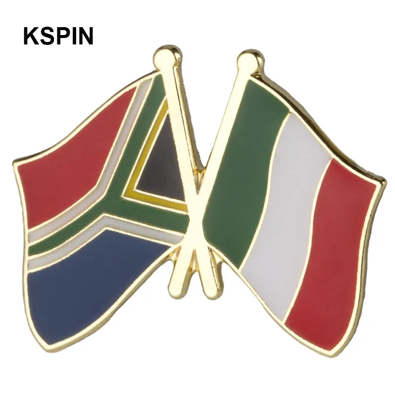 

South Africa & Italy Flag Badge Flag Brooch National Flag Lapel Pin International Travel Pins