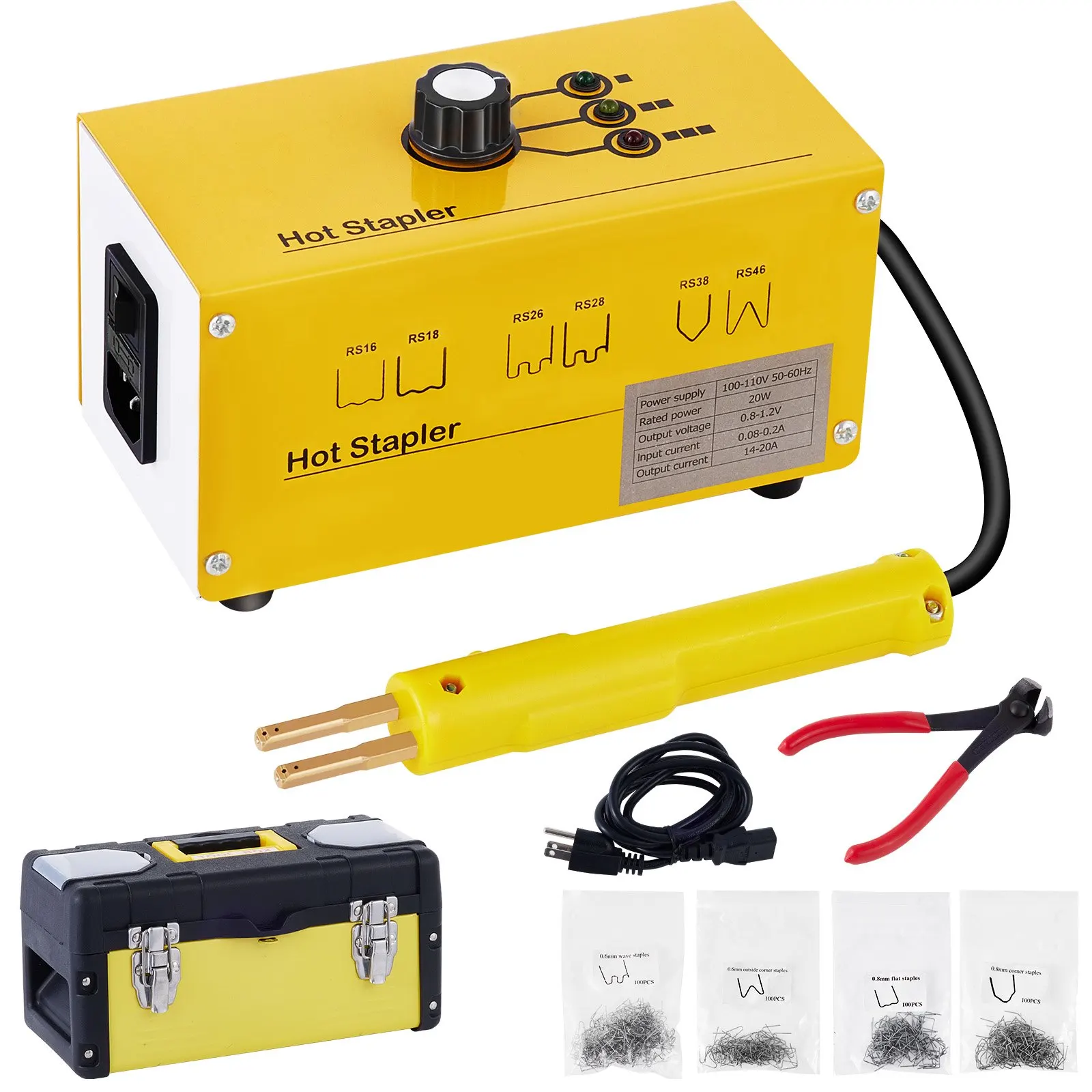 Hot Stapler Plastic Repair Kit 600 Staples Tool Box 20W Plastic Welder For Plastic Repair Welding Machine Thermo Repair Machine
Hot Stapler Plastic Repair Kit 600 Staples Tool Box 20W Plastic Welder For Plastic Repair Welding Machine Thermo Repair Machine