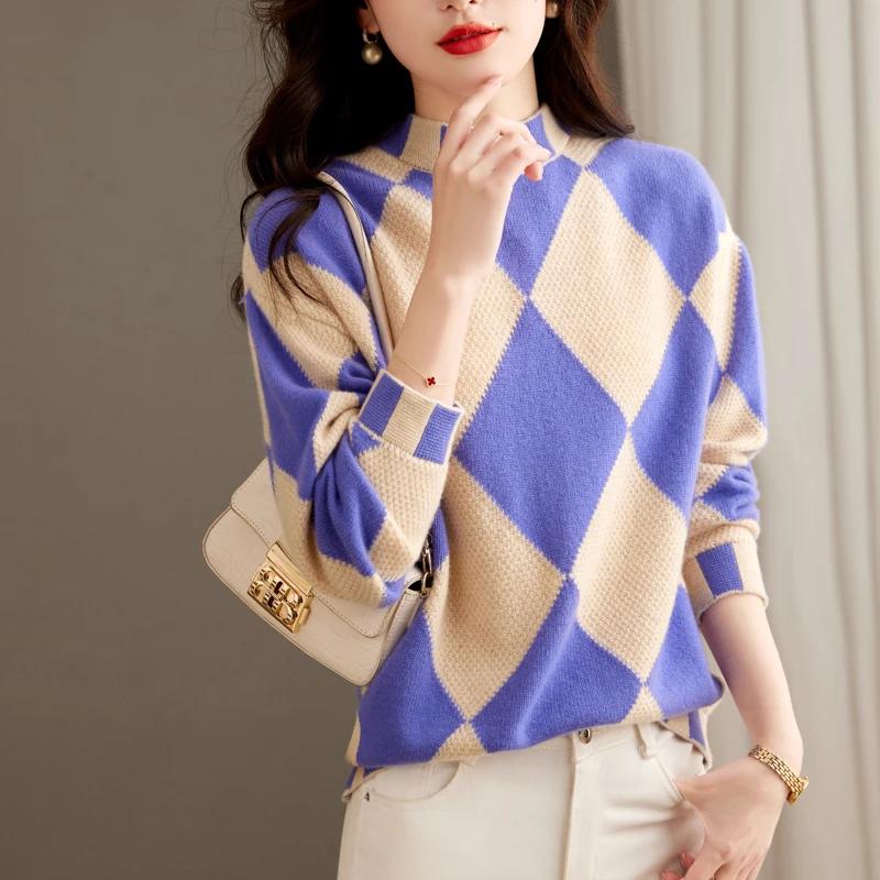 Women Clothing Plaid Loose Sweaters Winter Causal Fashion Simple Soft Comfort Woollen Sweater Knitted All-match Knitwear
Women Clothing Plaid Loose Sweaters Winter Causal Fashion Simple Soft Comfort Woollen Sweater Knitted All-match Knitwear