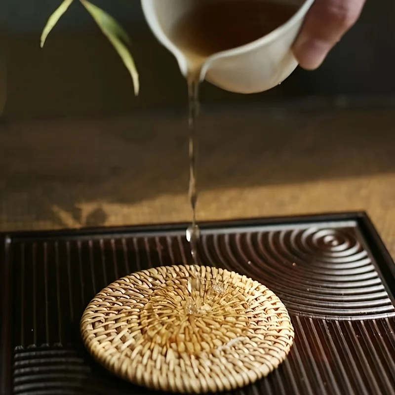 Rattan Autumn Vine Coasters Set - 6 Heat-Resistant Wooden Mats 4 Sfbd5a9d7cefe4a4eb534fbe44d87ecbfK