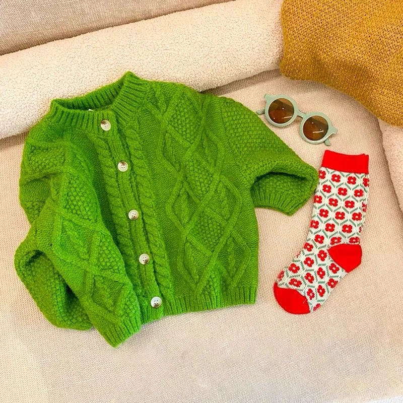 

Шерстяной свитер для мальчиков, вязаный крючком хлопковый ветрозащитный кардиган 2023, утепленная осенне-зимняя верхняя одежда, теплая детская одежда