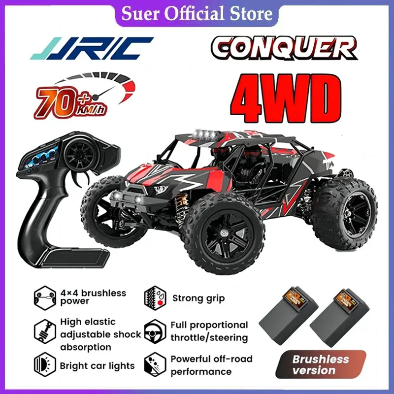 

JJRC Coche Todoterreno Teledirigido 4WD De 1:16, 70 KM/H, Con Luces Led, 2.4GHz RC Coche, Motor Sin Escobillas Alta Velocidad,