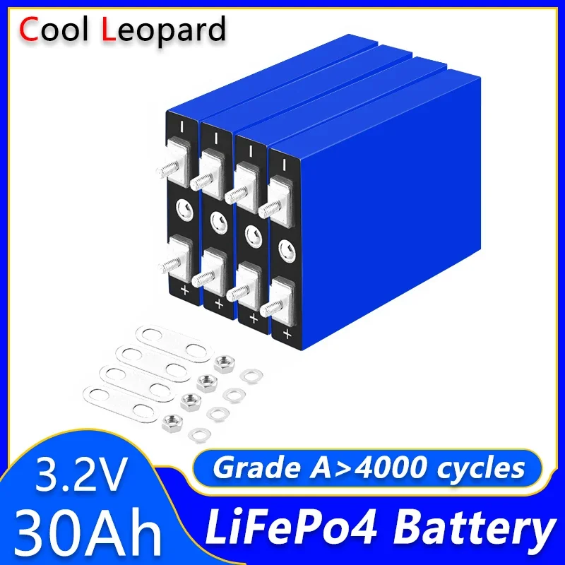 4PCS 3.2V 30Ah LiFePo4 Battery,For RV EV Camper Golf Cart DIY 12V 24V 36V 48V Rechargeable Lithium Iron Phosphate Battery 
4PCS 3.2V 30Ah LiFePo4 Battery,For RV EV Camper Golf Cart DIY 12V 24V 36V 48V Rechargeable Lithium Iron Phosphate Battery