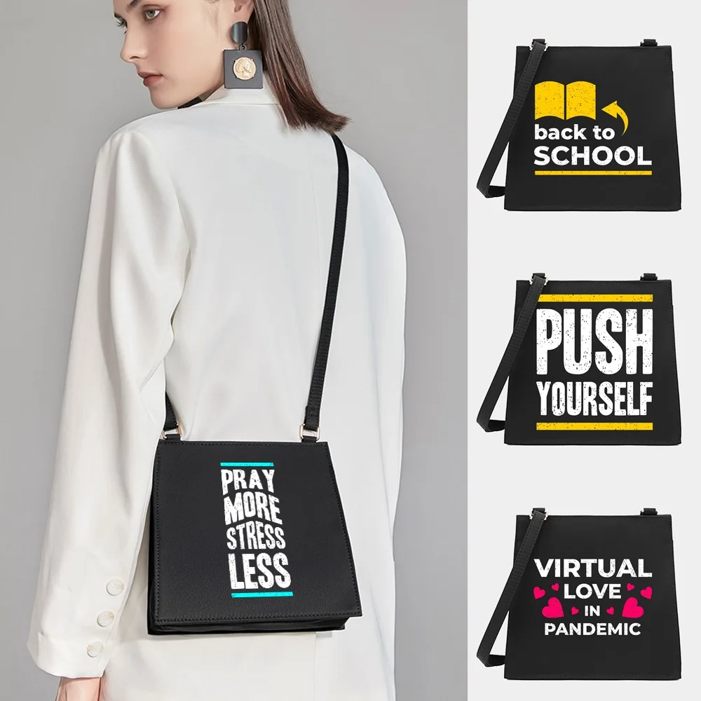 Women Shoulder Messenger Small Square Bags Phrase Series Pattern Commute Tote Bag Designer Crossbody Shopping Purse Handbag
Women Shoulder Messenger Small Square Bags Phrase Series Pattern Commute Tote Bag Designer Crossbody Shopping Purse Handbag