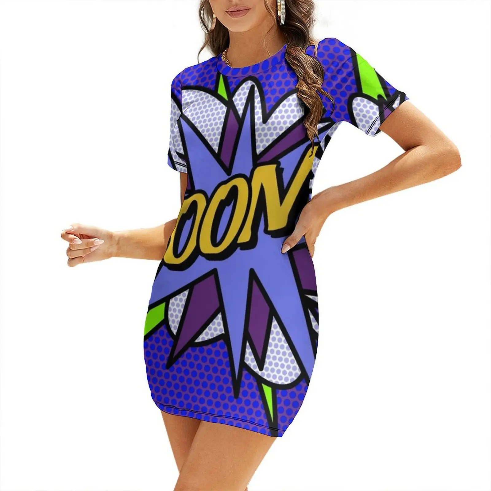 BOOM Comic Book Purple Pop Art Modern Fun Retro Cool Short Sleeved Dress Woman clothing dresses for special events
BOOM Comic Book Purple Pop Art Modern Fun Retro Cool Short Sleeved Dress Woman clothing dresses for special events