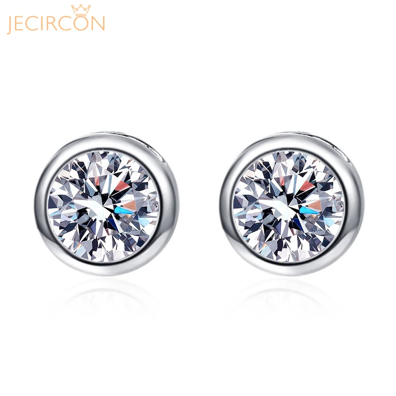JECIRCON 0.5/1ct Moissanite Earrings for Women Korean Geometric Platinum Simple Ear Studs 925 Sterling Silver Bubble Ear Jewelry
JECIRCON 0.5/1ct Moissanite Earrings for Women Korean Geometric Platinum Simple Ear Studs 925 Sterling Silver Bubble Ear Jewelry