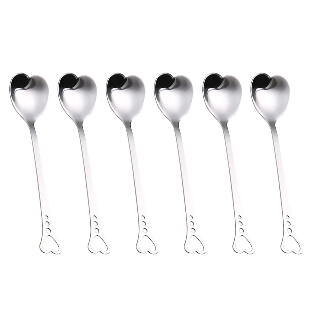 6Pcs Stainless Steel Heart Shape Spoon Coffee Spoon Tea Spoon Stirring Spoon Dessert Spoon Scoop for Sugar Cocktail Jam
6Pcs Stainless Steel Heart Shape Spoon Coffee Spoon Tea Spoon Stirring Spoon Dessert Spoon Scoop for Sugar Cocktail Jam